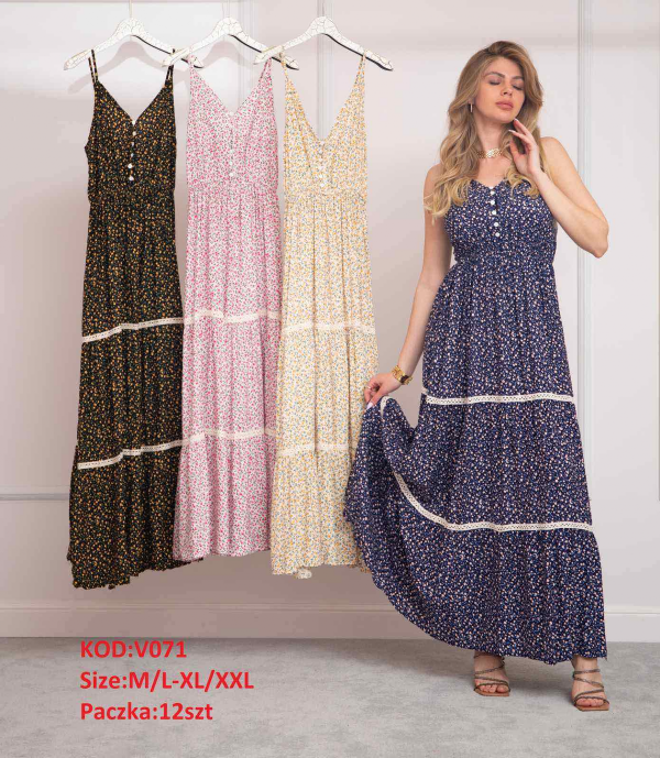 Sukienki damskie Roz M-2XL, Mix Kolor .Paczka 12 szt 1